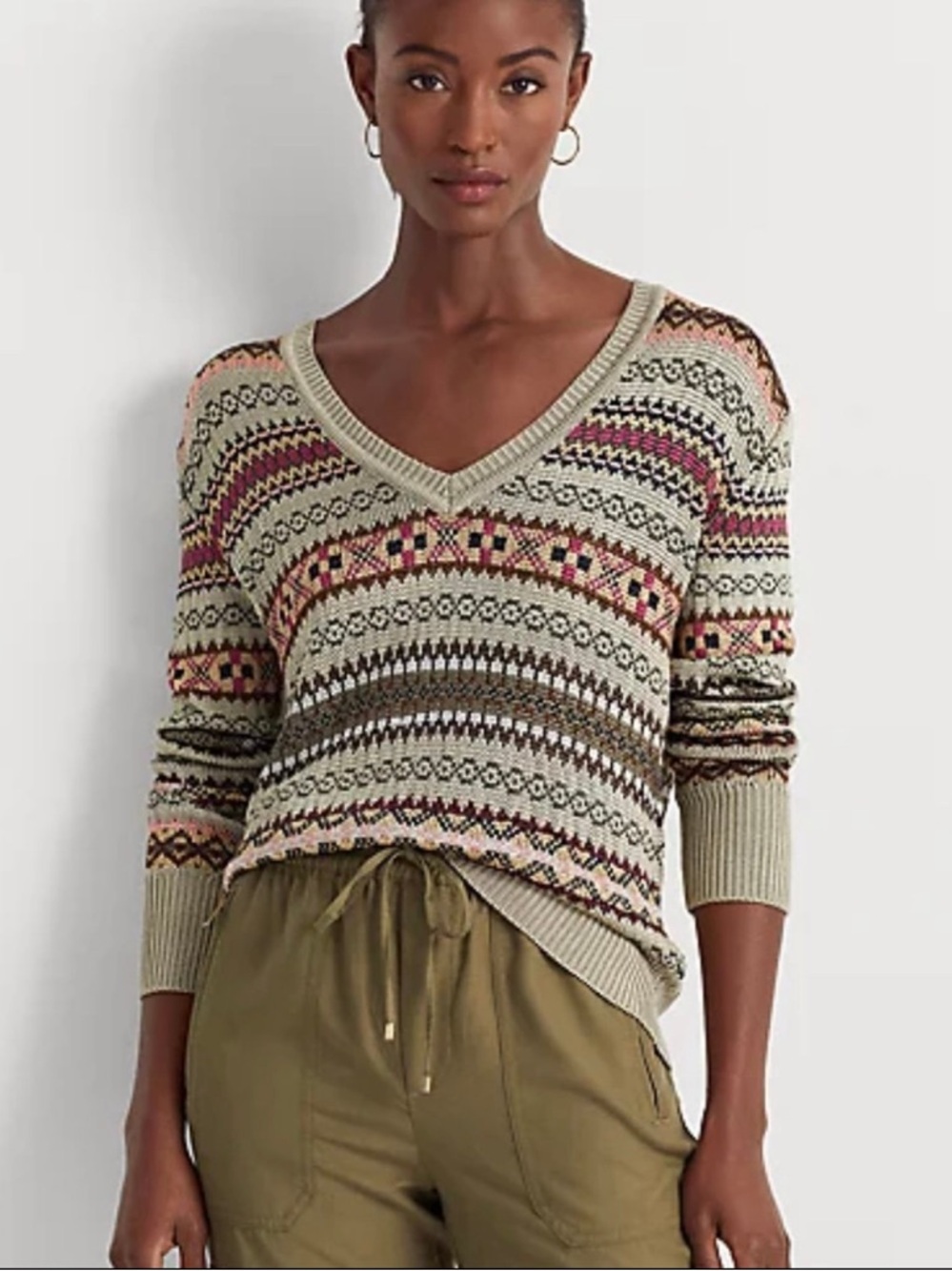 NWT Lauren Ralph Lauren Multicolor Patterned Sweater. $245